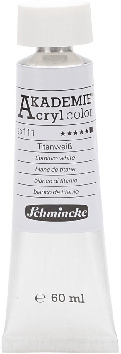 Schmincke AKADEMIE® Acryl color , titanium white (111), opaque, , 60ml [HOB-318500]